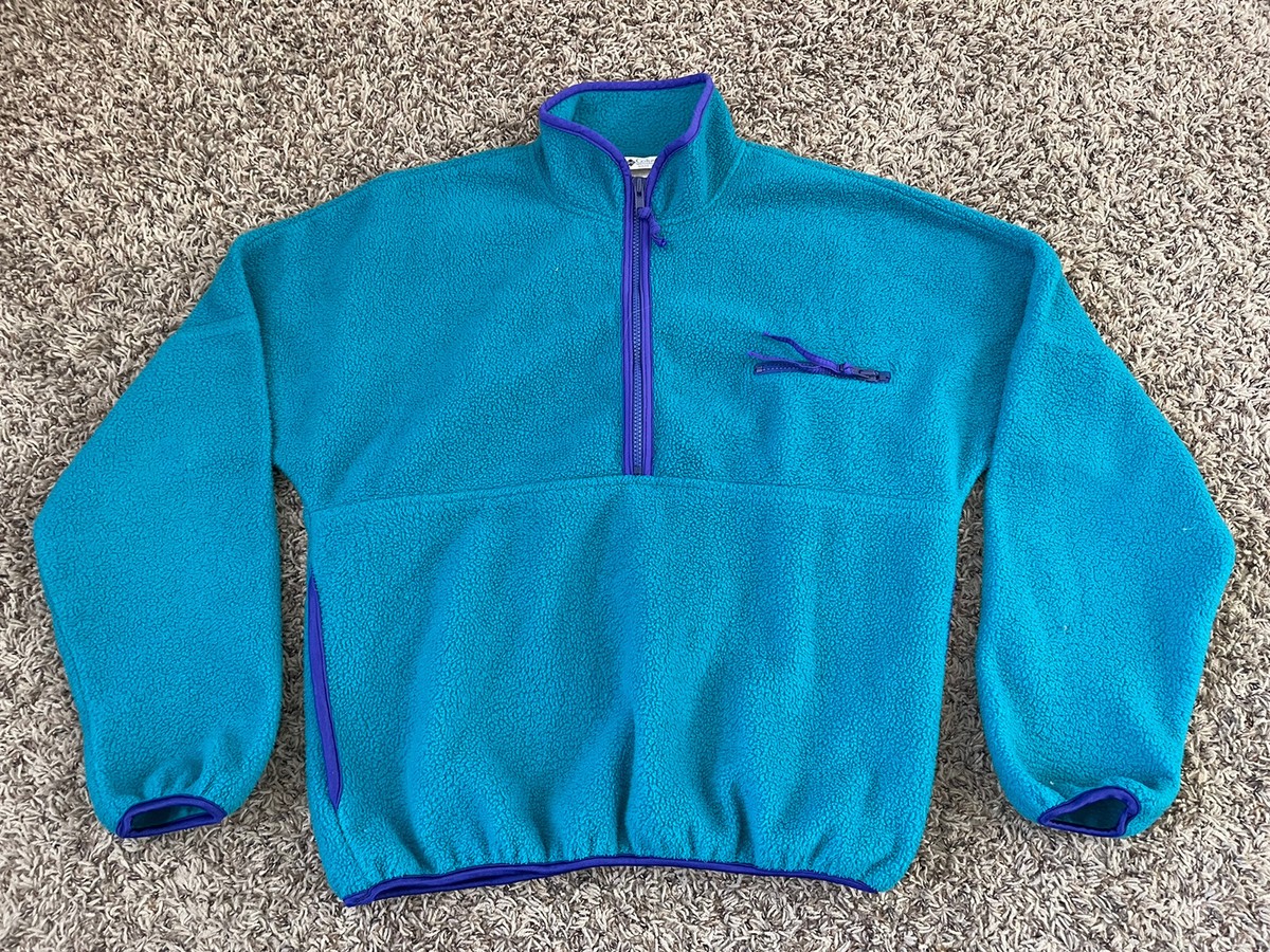 Vintage 90s Columbia 1/2 Zip Small Pullover Teal Fleece VTG Vintage 90s Columbia 1/2 Zip Small Pullover Teal Fleece VTG