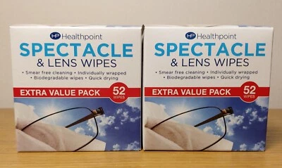 HEALTPOINT 104 Healthpoint Spectacle Lens cleaning Wipes Glasses Sunglasses Cameras Phones