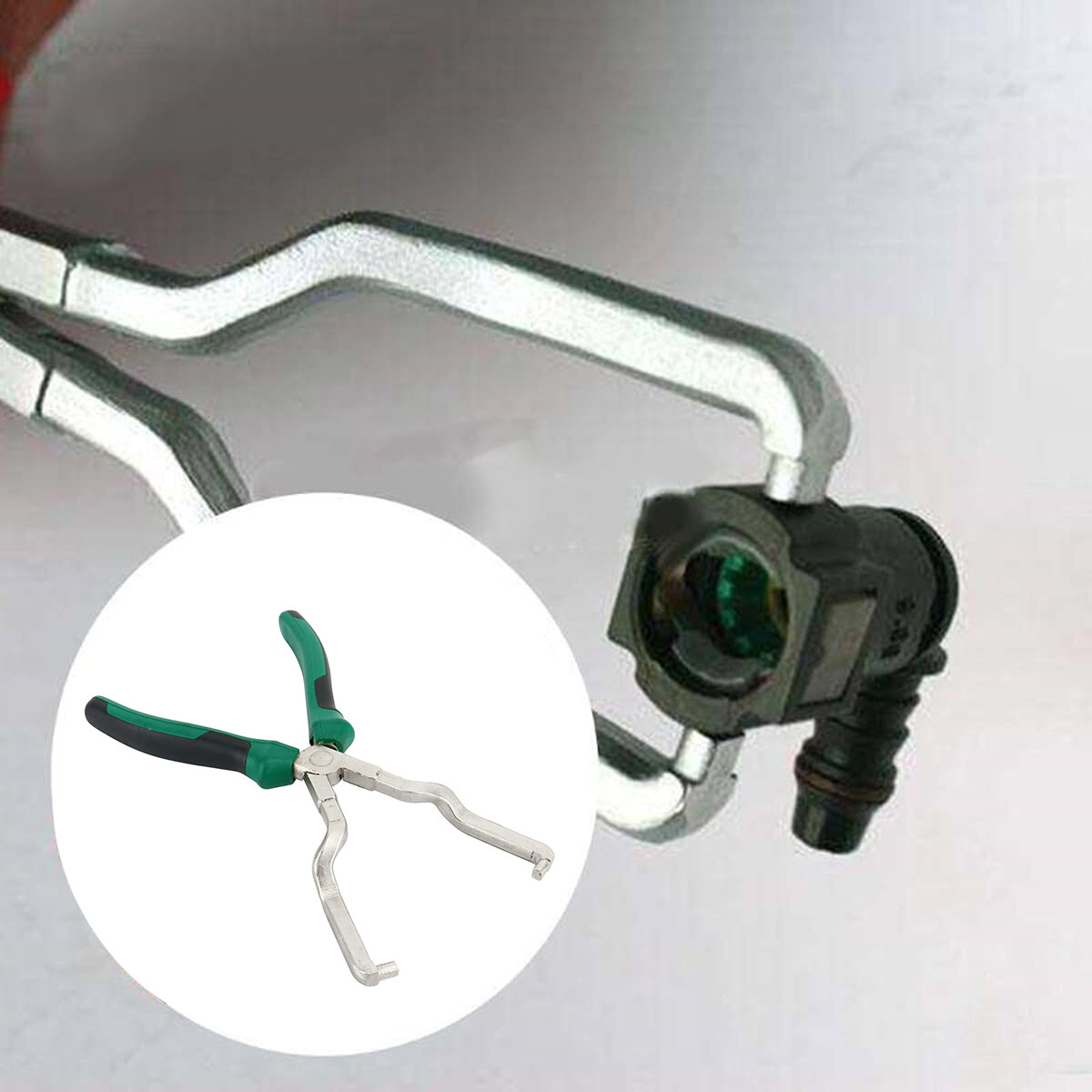 Fuel Line Pliers - Quick Release Tool For Car Fuel Filter & Hose Clamp Removal, Green Steel
