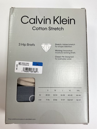 Calvin Klein Cotton Stretch Hüftslip Unterwäsche Classic Fit 3er Pack Herren X Large - Bild 2 von 4