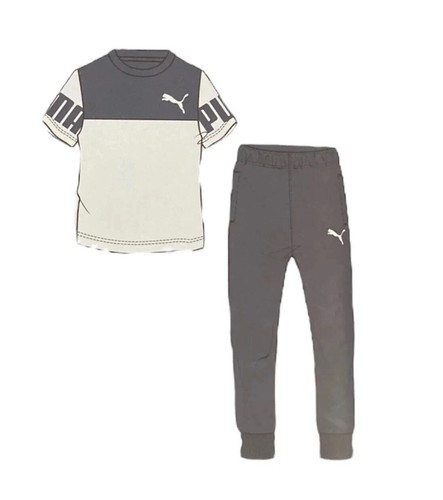 Puma Boy's Grey/White All Day Comfort Tee & Jogger Set - Sizes XL/XXL - NWT - Picture 3 of 3