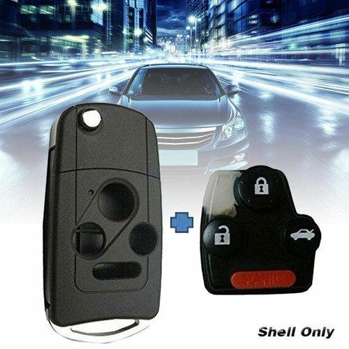 For HONDA Accord Civic 2007-2013 3+1 4 Button Folding Flip Key Shell Remote Case - Picture 2 of 5
