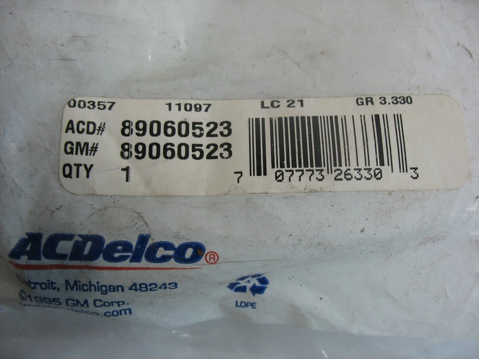 Kit de servicio de presión de combustible NOS F/Inj ACDelco GM 89060523 Monte Carlo 2006-07 + Foto 2 de 3