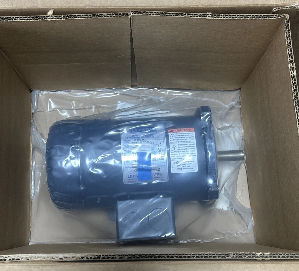 NEW OPEN BOX- Leeson DC Permanent Magnet Motor 098002.00 1/4Hp 90v 1750RPM 5/8”S - Image 3 of 4