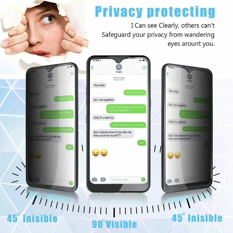 Protector de pantalla de vidrio templado privacidad antiespía para ZTE nubia Red Magic 9 8 Pro+ Foto 3 de 4