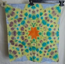 Tie Dye Bandana ~Multicolor Abstract Art~ New ~Excellent Hand Dye Head Wrap~