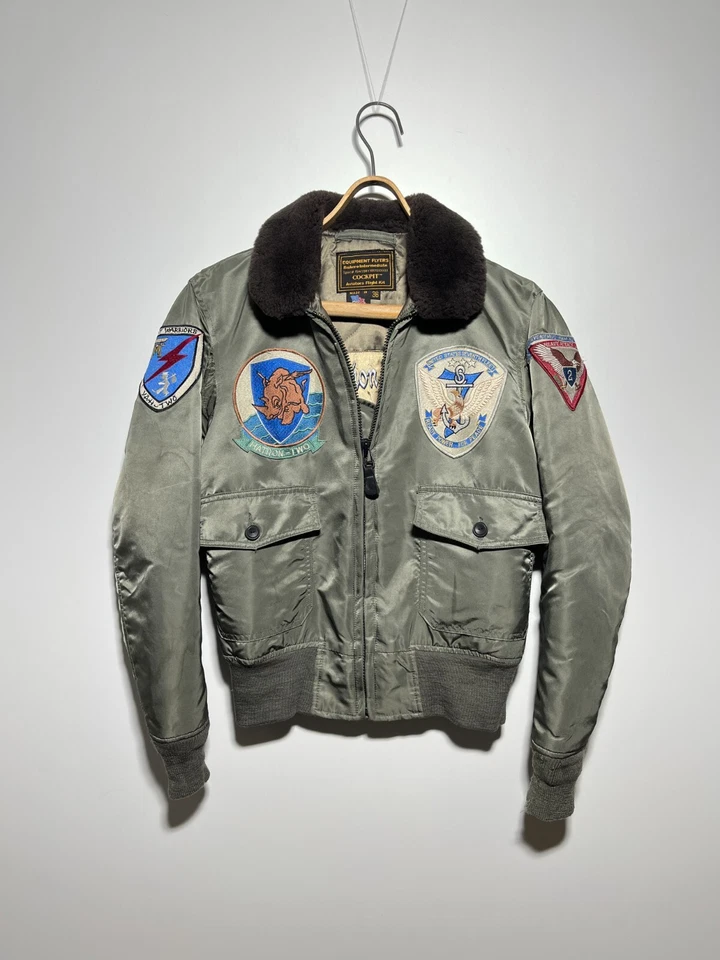Cockpit USA G-1 Flight Nylon Bomber Jacket With Patches Size 36 - Image 3 of 4
