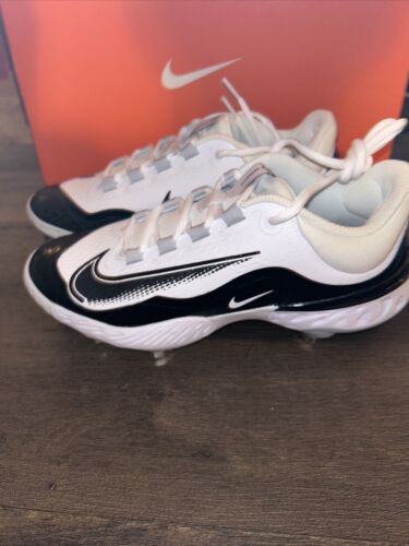 🔥NEW SZ 8 Mens Nike Alpha Huarache Elite 4 Low Metal Baseball Cleats FD2745-101 - Picture 3 of 6