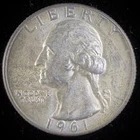 90% Silver 1961 Washington Quarter  - F27X