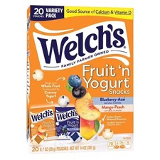 Welch's Fruit 'N Yogurt Blueberry-Acai. Mango-Peach Soft Fruit Snacks, .7 oz