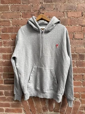 AMI de Coeur Men’s Hoodie, Sz Large, Gray 100% Cotton