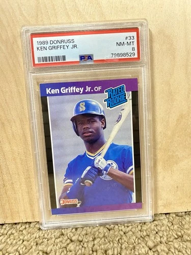 1989 Donruss Rated Ken Griffey Jr (*Denotes* on Back) PSA 8 Rookie RC HOF