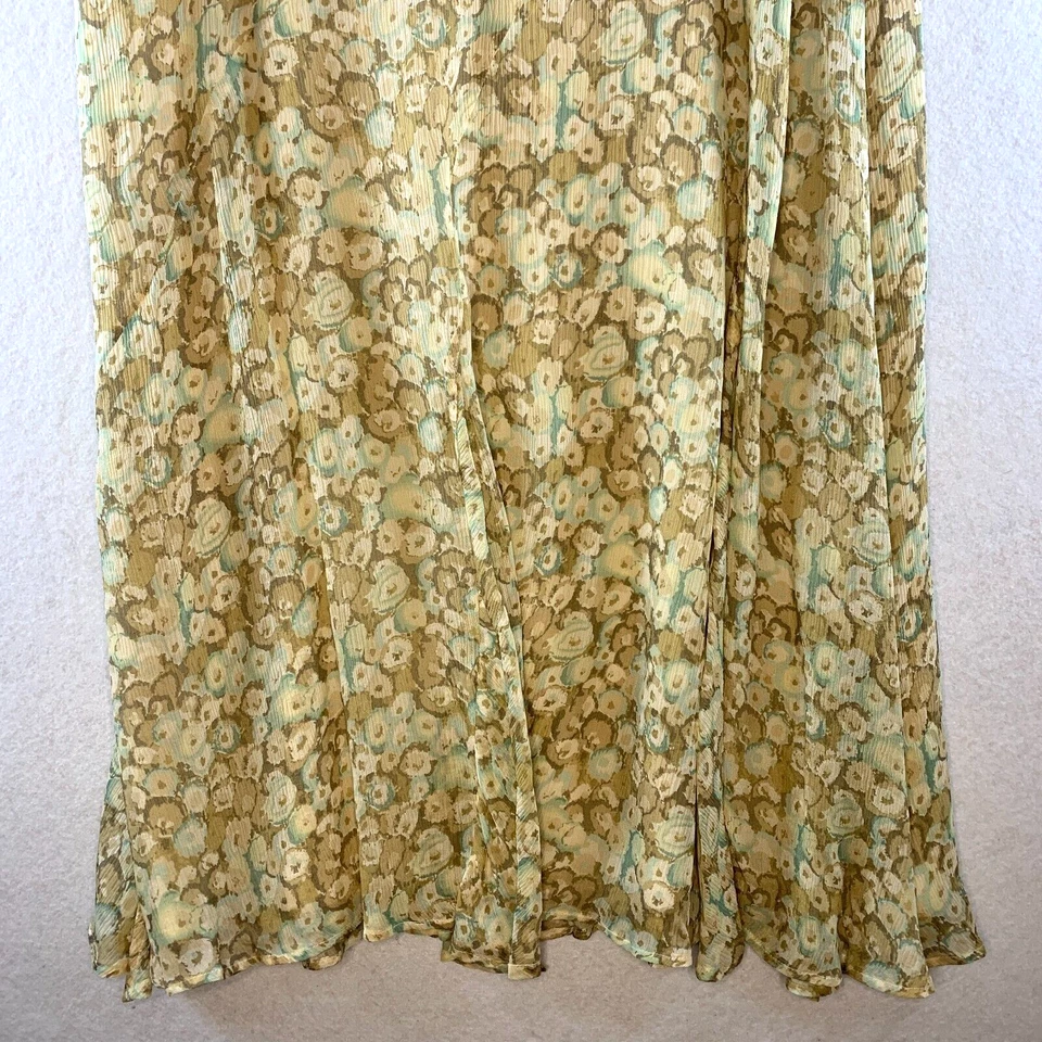 Винтажный 100% шелк шифона абстрактный цветочный юбка Sz 12 Y2K коттедж романтический Flowy - Изображение 4 из 4