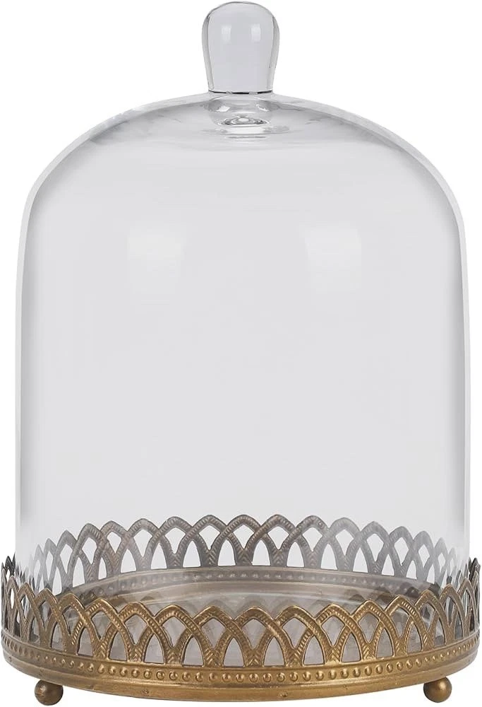 Twakutwku 12" Tall Large Sturdy Handmade Glass Cloche Dome
