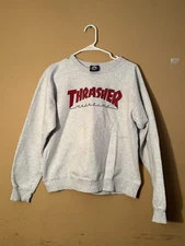 Thrasher Skate Magazine Unisex Grey Sweatshirt Size Small (34-36) Red Logo