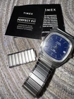Timex Automatic 1983 E-Line Navy Blue Dial 34mm Vintage Reissue Watch