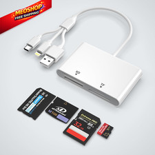 Memory Stick Pro Duo Adapter for iPhone/Android/PC, 4 in 3 card reader, white