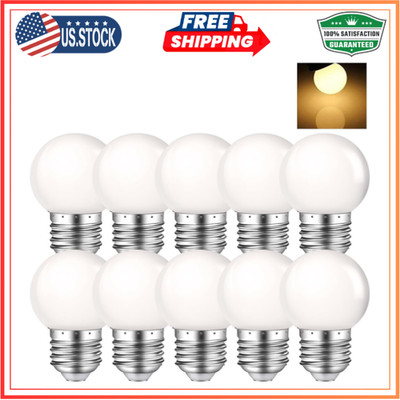 10 Pack 1W LED Night Light Bulbs, G14 G45 E26 Soft White 2700K, Non-Dimmable