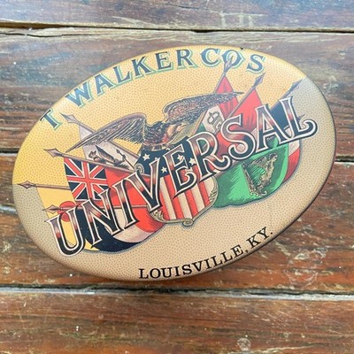 Vintage T. WALKER COS Universal Cut Plug Smoking Tobacco Tin Can Daher England