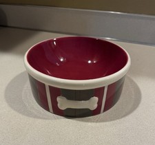 Woolrich Ceramic Multi Color Dog Food Or Water Bowl Embossed Bone 7.5
