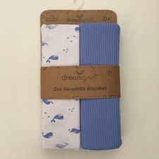 Baby Blankets Multi-use Blue Whales Theme Soft Cozy Stretch NEW  DreamGro
