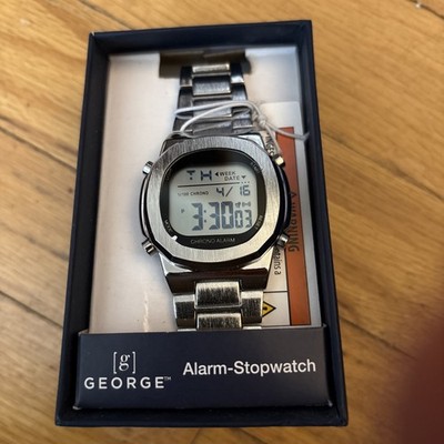 George Men s Digital Chrono Alarm Watch 82-146 Stainless Steel