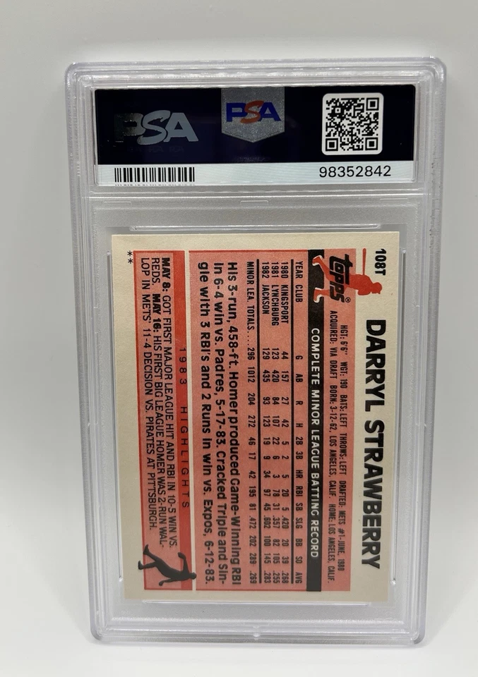 Juego negociado Topps 1983 con Strawberry RC PSA 9 como nuevo Hernandez Seaver Foto 4 de 4