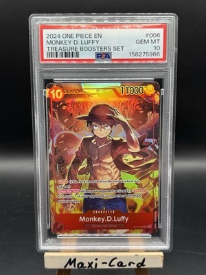 One Piece TCG Monkey.D.Luffy PSA 10 ST10-006 Treasure Booster Promo Englisch