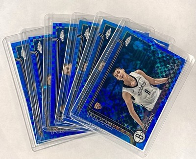 (6x) Egor Demin 2025-26 Topps Chrome NBA BLUE X-Fractor Refractor #258 Nets RC