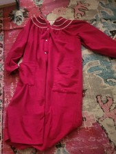 NWT Ashley A Ames Size Medium fleece red nightgown long sleeve winter lace guc