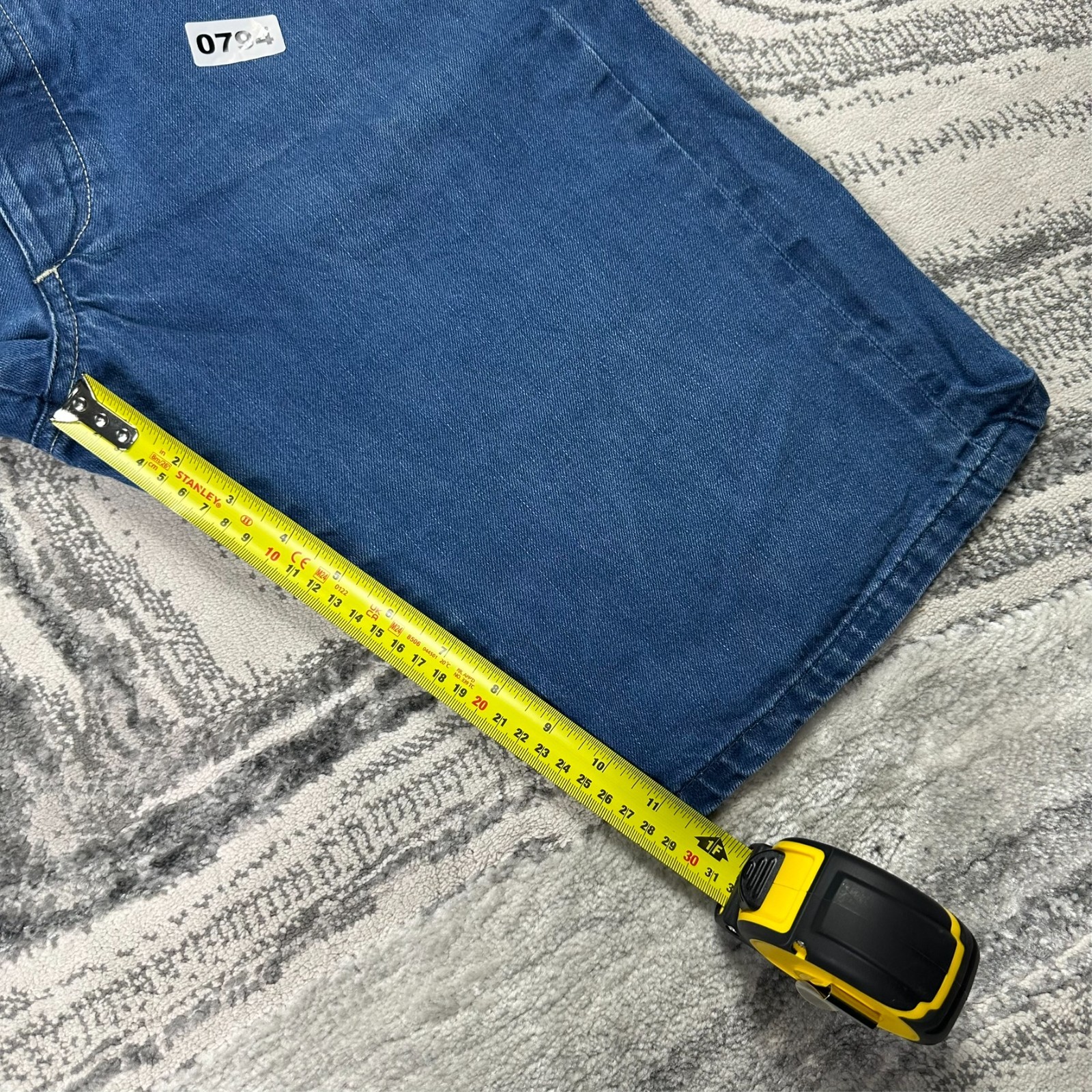 Vintage Jack & Jones Premium Blue Mid Wash W36 Regular Fit Cotton Denim Shorts image 5