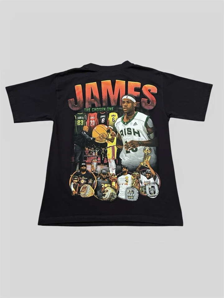 Camiseta LeBron James Chosen one Marino Morwood estilo vintage negra talla mediana Foto 2 de 4