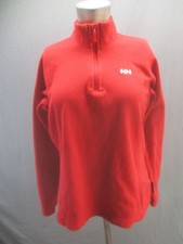 Helly Hansen Size L Womens Red Fleece 1/4 Zip Long Sleeve Athletic Pull Over 821