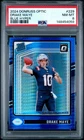 2024 Panini Donruss Optic Football Drake Maye #229 RC Rookie Blue Hyper PSA 8