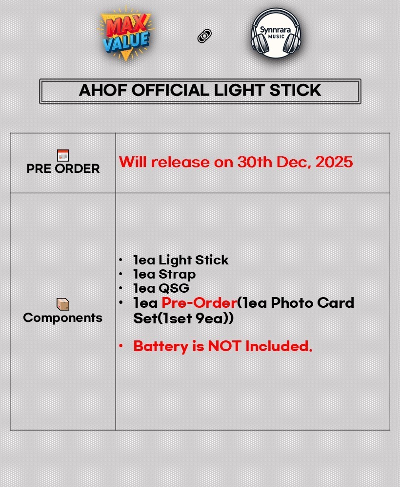 AHOF OFFICIAL LIGHT STICK w/ Tracking, Strap, QSG , POB FANLIGHT
