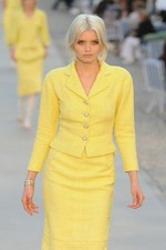 DDP Authentic Chanel 2012 Runway CC Logo Crystal Buttons Tweed Jacket Size 40