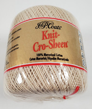 J P Coats Knit-Cro-Sheen Crochet Thread Art A-65 Ecru 61 Size 10 325 Yards