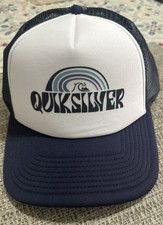 NWT Quicksilver Trucker Style SnapBack Hat Blue White Surging Outdoors Beach