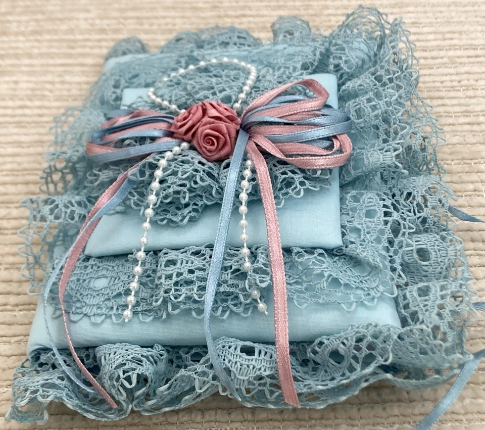 Альбом с картинками ручной работы из ткани и кружева для фотографий 3,5 x 5 дюймов мягкая лента розы - Изображение 3 из 4