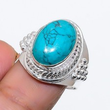Blue Tourquoise Gemstone 925 Sterling Silver Jewelry All Size Ring For Gift