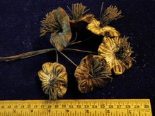 Millinery Flower Velvet 6pc Lot All Brown Y85