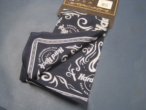 Bandana classica vintage NOS Hard Rock Cafe con cartoncino da appendere colore navy - Foto 5 di 6