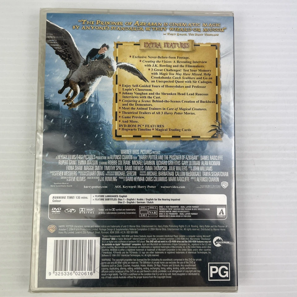 HARRY POTTER & THE PRISONER OF AZKABAN DVD 2 DISCS REGION 4 BRAND NEW & SEALED - Image 2 of 4