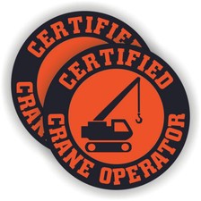 CERTIFIED CRANE OPERATOR Hard Hat Stickers Heavy Equipment Funny Helmet Decals