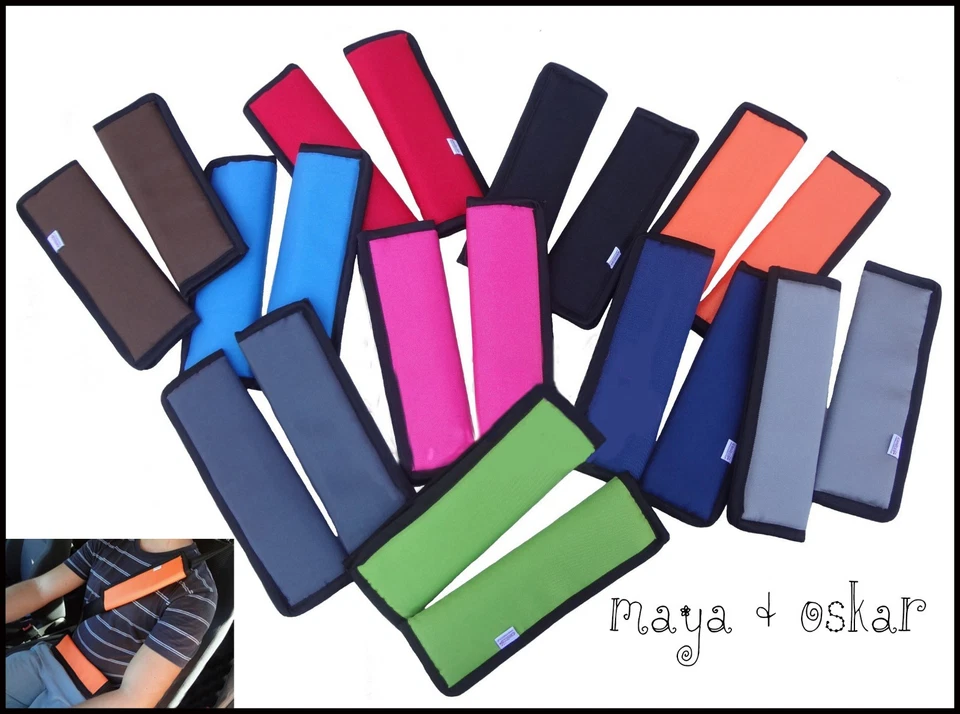 MAYA & OSKAR 2 Stück Kinderwagen Sicherheit Auto Sicherheitsgurt Gurt Schulterpolster Bezug Gurtpolster