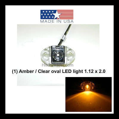 (1) TecNiq AMBER /Clear LED Clearance Marker Light Camper Trailer Truck USA