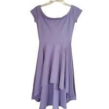 Windsor Lilac Purple Off Shoulder High Low Fit Flare Medium Dress Formal Party