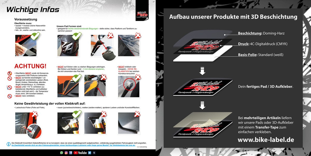 BIKE-label Tankpad Für Honda – Schutzaufkleber Für Tankdeckel, Selbstklebend & Wetterfest