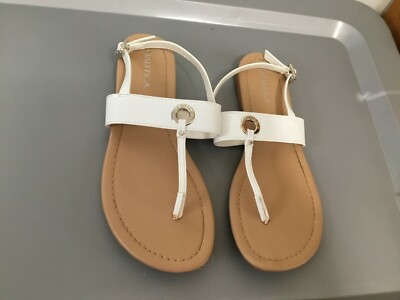 Nautica Women's Sandals Ankle Toe Strap White Color