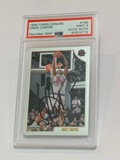 1998 TOPPS CHROME VINCE CARTER ROOKIE PSA 9 AUTO  LOW POP *HOF 2024*